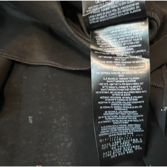 Guess Toya Off-Shoulder Smocked Blouse S NWT Black Shimmer Sheer Lined LS Top - Picture 9 of 9